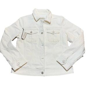 Martha Stewart Weekend White Denim Jean Jacket Sz M NWT